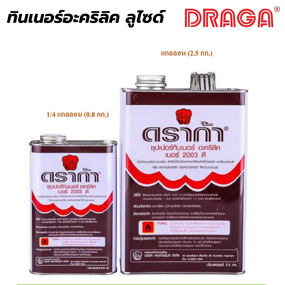 ทินเนอร์อะคริลิค ลูไซด์ ดราก้า DRAGA [สินค้าสั่งโรงงาน ขายยกลัง]
