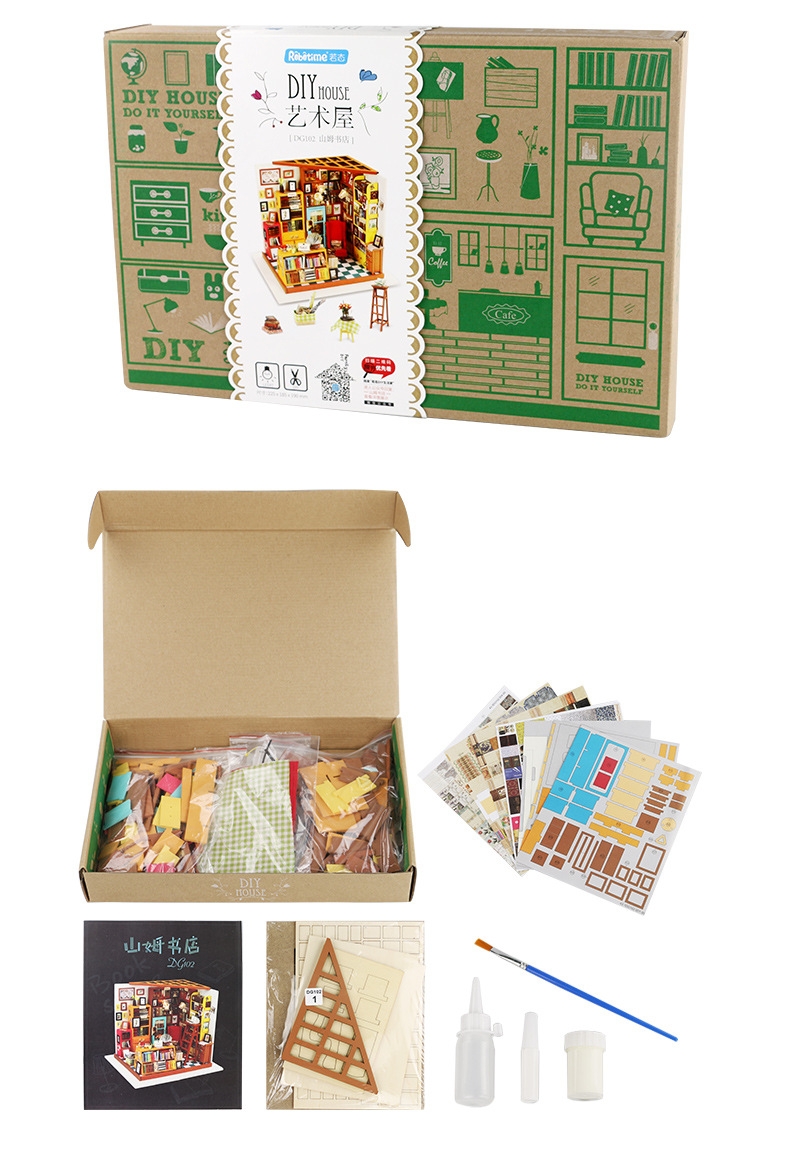 โมเดลห้องหนังสือจำลองสำหรับนักประดิษฐ์DIY HOUSE MINI รุ่น Model Book