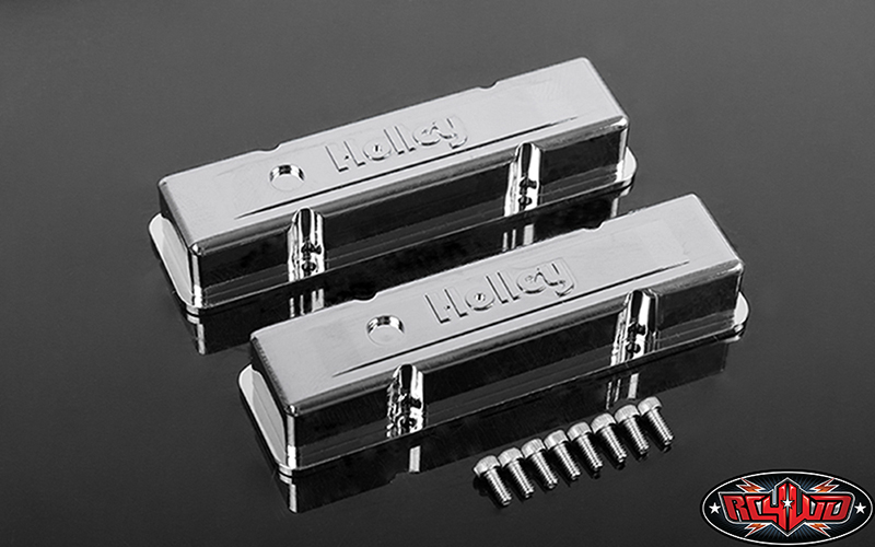 RC4WD 1/10 HOLLEY® CHROME VALVE COVERS FOR SCALE V8 ENGINE