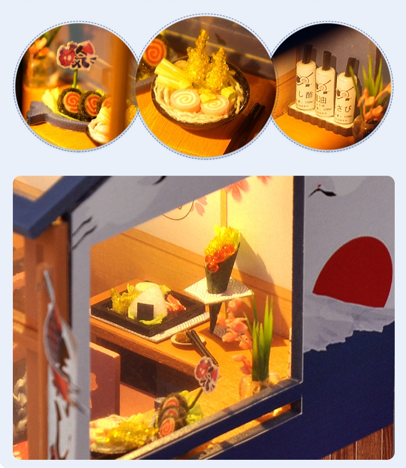 โมเดลร้านขายอาหารญี่ปุ่นเหมาะสำหรับนักสะสมและนัก DIY ของจิ๋วโดยเฉพาะ JAPANESE FOOD RESTAURANT