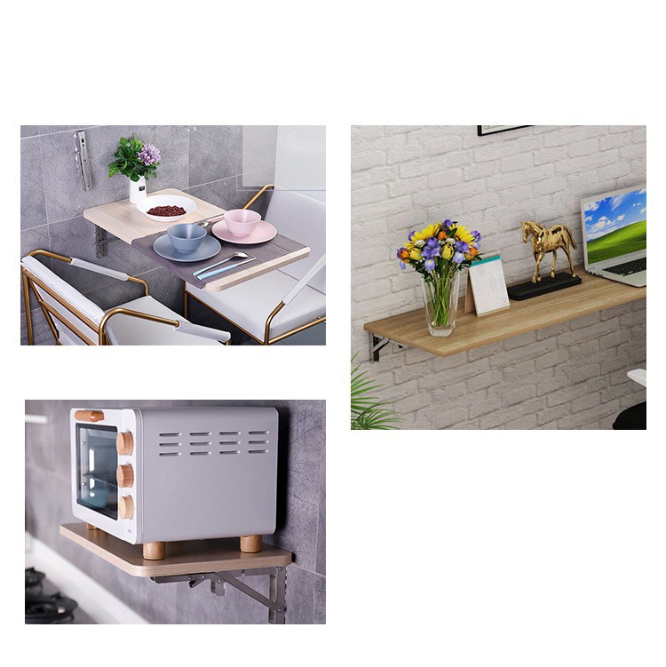 ฉากรับชั้นวางติดผนัง แบบพับได้ สีขาว (2ชิ้น/แพ็ค)