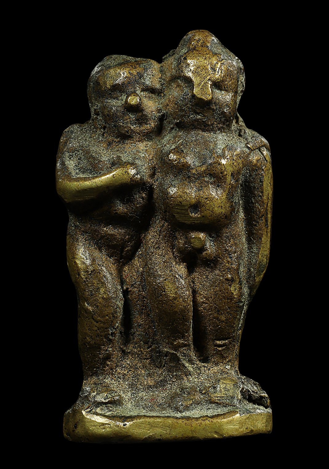 รูปหล่อกัณหาชาลี รุ่นแรก หลวงพ่อคล้อย วัดบางไกรนอก เนื้อทองผสม ปี 2491 จ.นนทบุรี พิมพ์สามขา (นิยม)