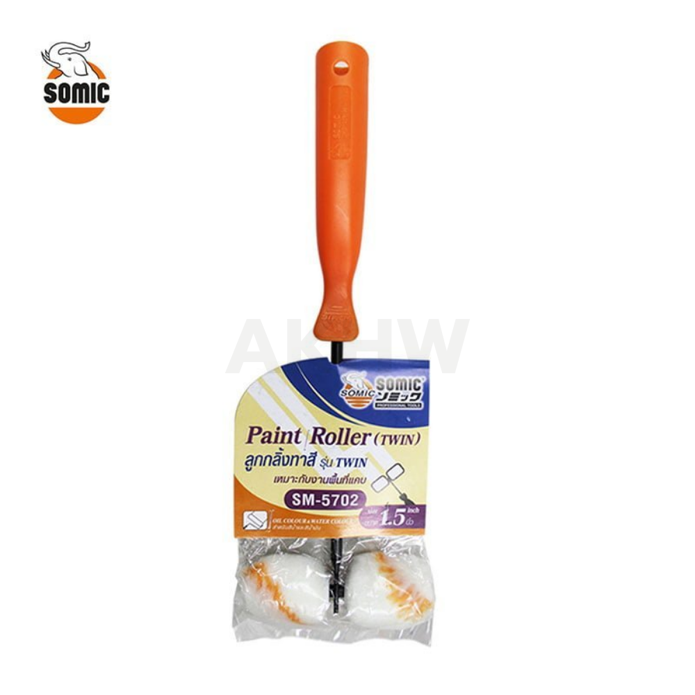 ลูกกลิ้งทาสี 1.5 นิ้ว ทรงกลม โซมิค SOMIC ใช้ได้ทั้งสีน้ำและสีน้ำมัน [สินค้าสั่งโรงงาน ขายยกลัง] (ราคาไม่รวมแวท)