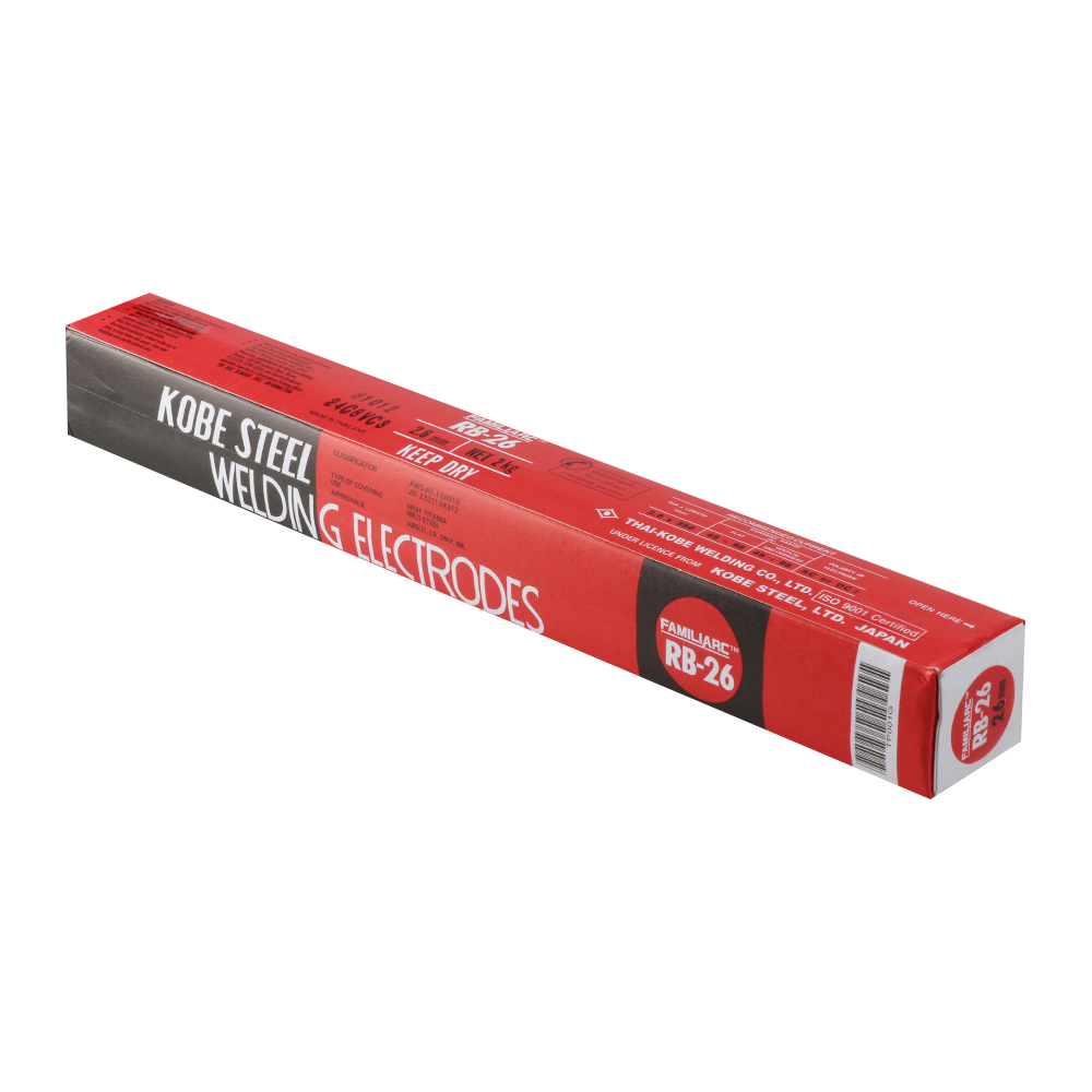 ลวดเชื่อมเหล็ก KOBE RB-26 สามารถใช้เชื่อมเหล็กเหนียวและเหล็กชุบกัลวาไนซ์ได้