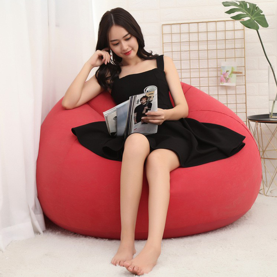 โซฟาเป่าลม ทรงหยดน้ำ โซฟาลม เก้าอี้เป่าลม เก้าอี้ Beanbag โซฟาญี่ปุ่น โซฟานั่งพื้น ที่นั่งเป่าลม (สีแดง) รุ่น HC-024