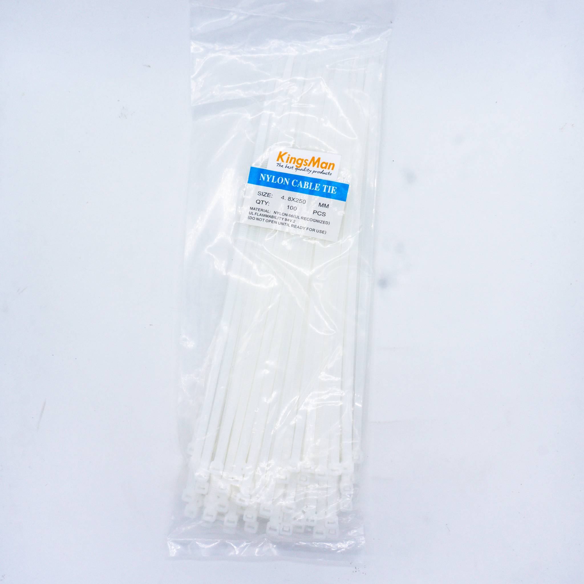 สายรัดเคเบิ้ลไทร์ KingsMan ที่รัดสายไฟ (Nylon Cable Ties) 100 ชิ้น/ถุง