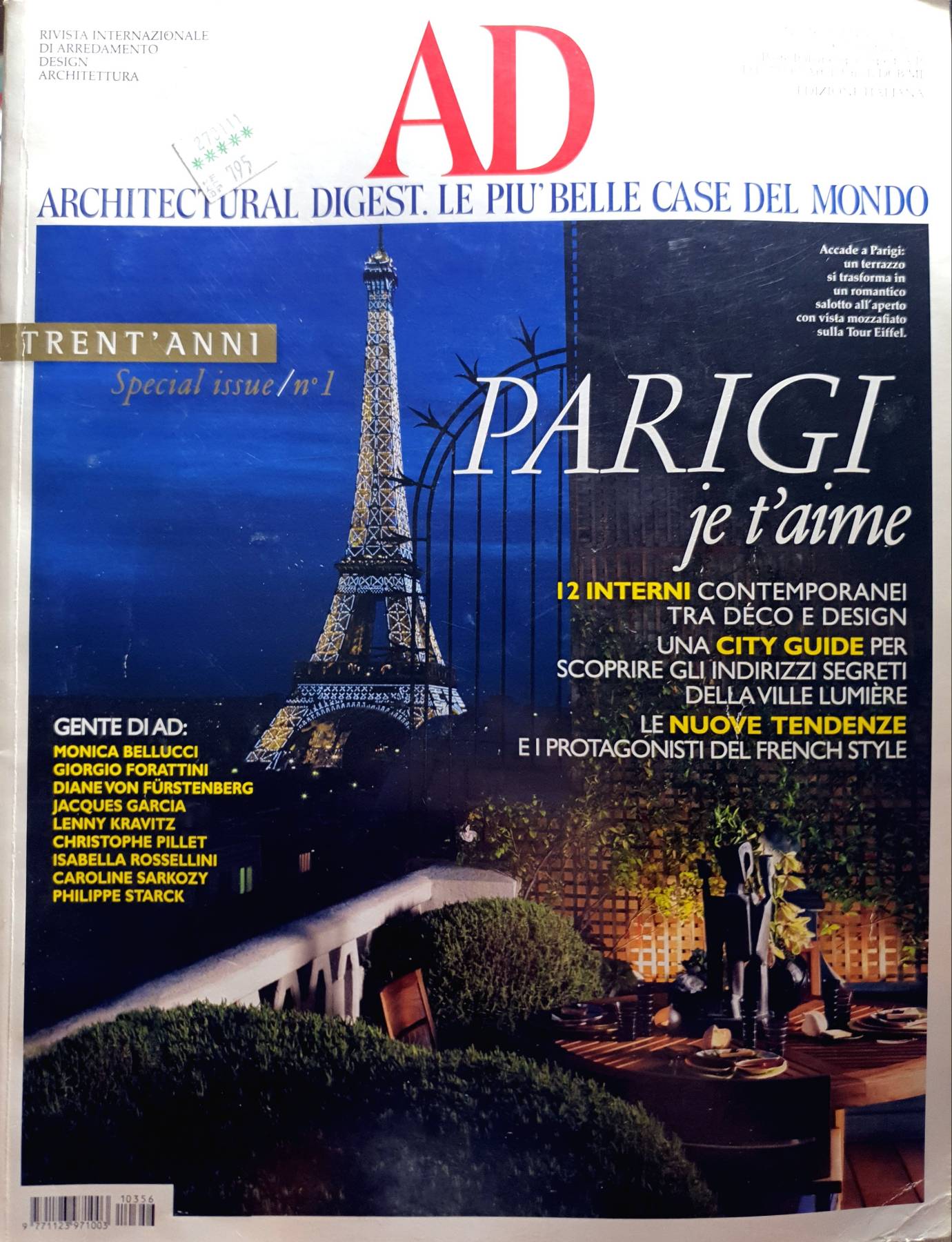 Architectural Digest Gennaio 2011 Italy January magazine AD excellent condition