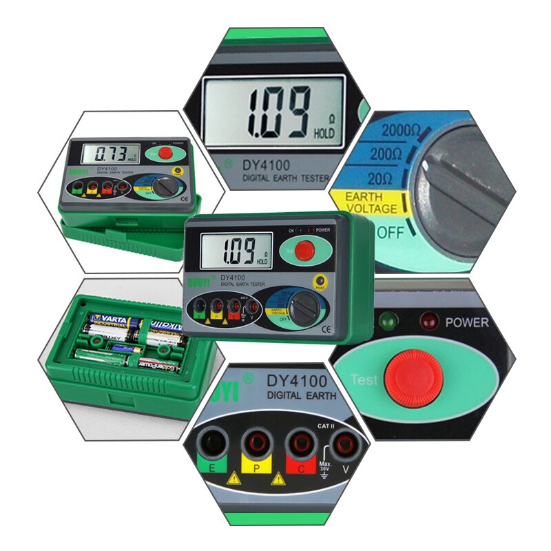DY4100 , DUOYI เครื่องทดสอบความต้านทานดินแบบดิจิตอล Digital Ground Resistance Tester/ ราคาประหยัด