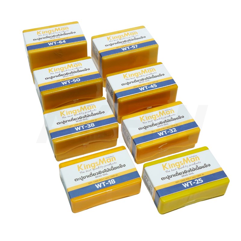 ลูกแม็ก ตะปูยิงไม้เนื้อแข็ง รุ่น WT ยี่ห้อ KingsMan สำหรับยิงโครงไม้ ไม้พาเลท วัสดุคุณภาพ (1000นัด/กล่อง)