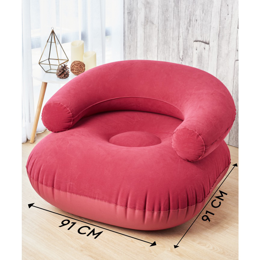 โซฟาเป่าลม เก้าอี้เป่าลม โซฟาลม โซฟาญี่ปุ่น โซฟานั่งพื้น inflatable sofa ที่นั่งเป่าลม inflatable chair เก้าอี้ลม เก้าอี้โซฟา (สีแดง) รุ่น HC-026
