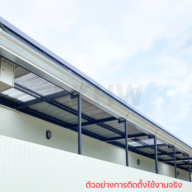 อุปกรณ์รางน้ำสำเร็จรูปพีวีซี PVC ชายคาเดี่ยว/ชายคาคู่ สีฟ้า/สีขาว/สีน้ำตาล [ขายปลีก/ส่ง]