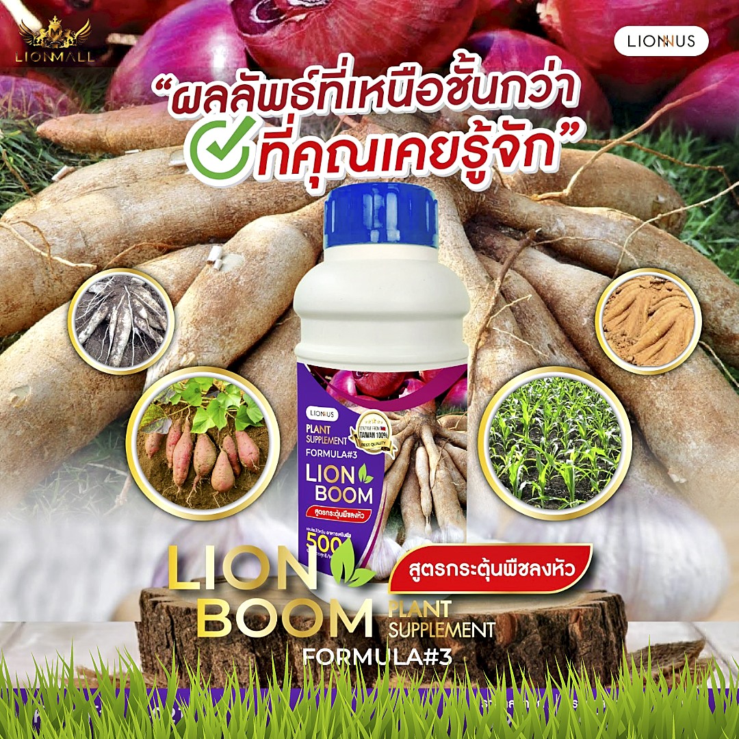 Lion Boom Formula #3 อาหารพืชสูตรเข้มข้นสำหรับพืชหัวทุกชนิด
