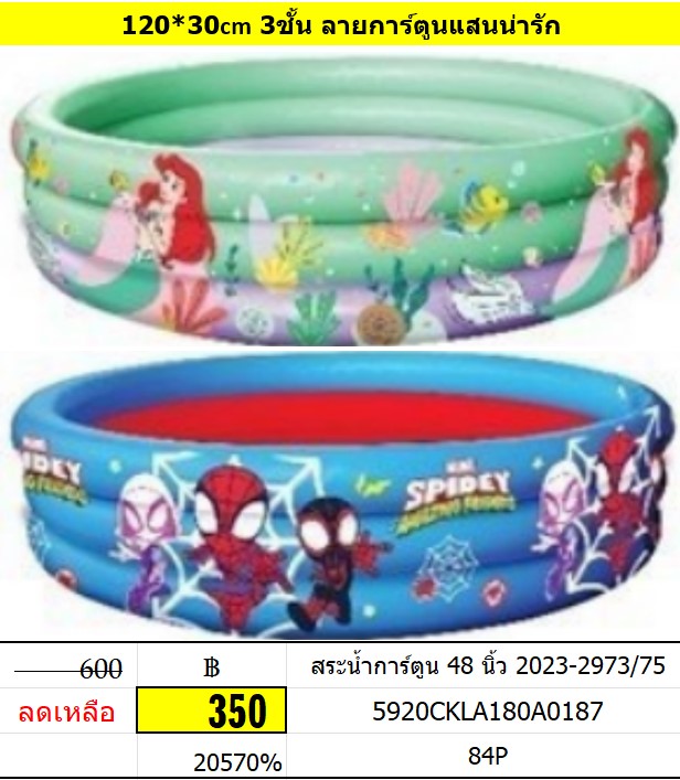 สระน้ำการ์ตูน 48 นิ้ว สระน้ำกลม 48 นิ้ว สระน้ำเป่าลม 2023-2973/75