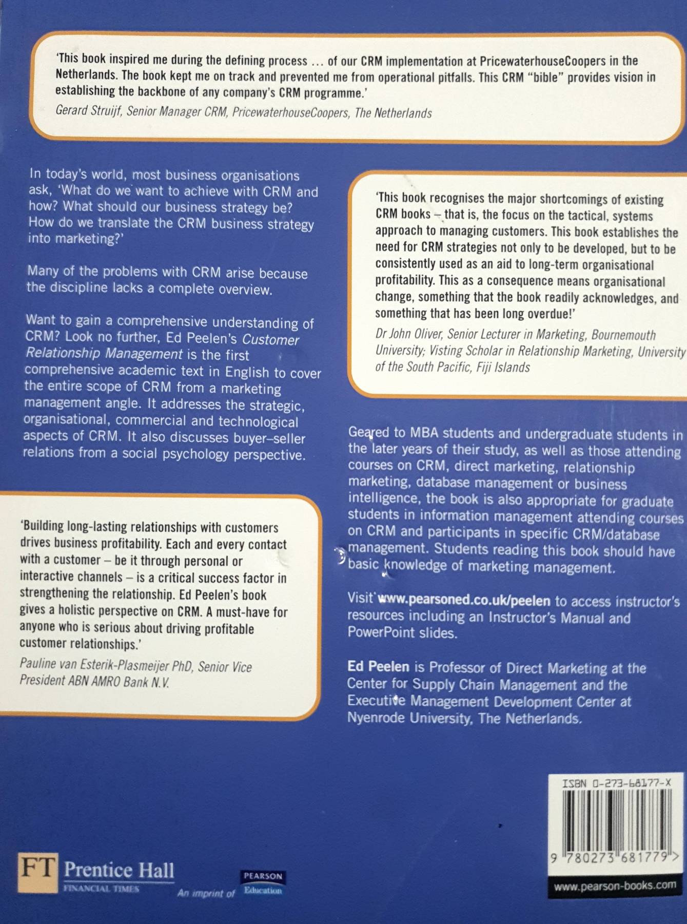 Customer Relationship Management by Ed Peelen