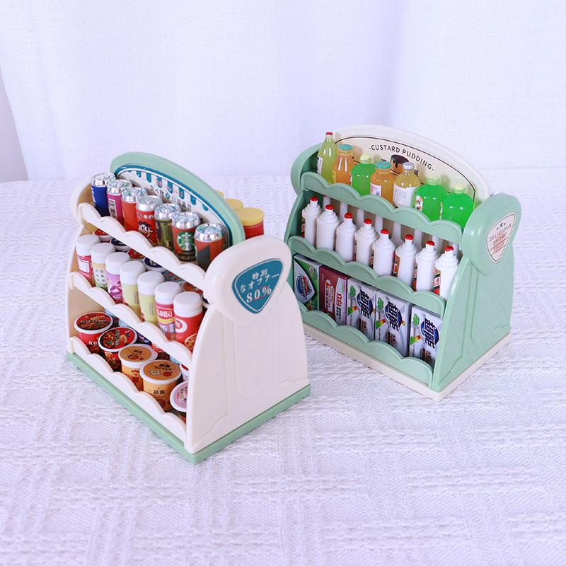 เฟอร์นิเจอร์จิ๋วสีขาวเขียวชั้นวางหนังสือจิ๋วสำหรับนักสะสมของจิ๋ว ตกแต่งบ้านตุ๊กตา พร๊อพแต่งบ้านจิ๋วจำลอง