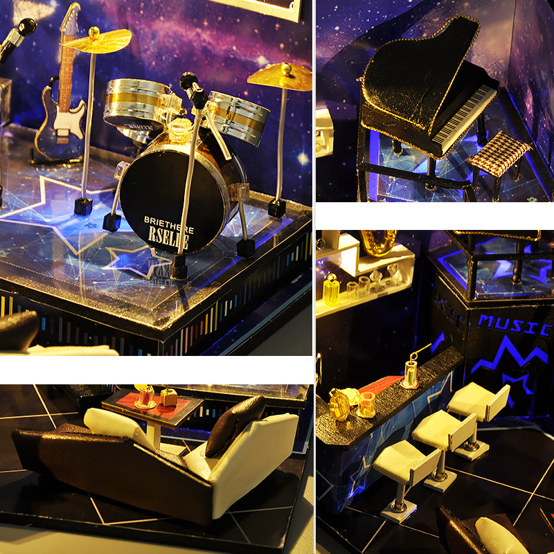 โมเดลคอนเสริต์จำลองห้องดนตรีจำลองสำหรับนักสะสมและรักการประดิษฐ์ TW3 star fantasy night building model