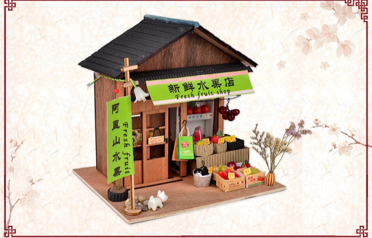 โมเดลจำลองร้านขายผลไม้สดสไตล์ญี่ปุ่นโบราณงานสำหรับนักสะสมโดยเฉพาะ THE BEST MODEL FRUIT MIXED