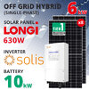 ชุดโซล่าเซลล์ Hybrid Off Grid Solis Inverter 6kW แบตเตอรี่ 10kWh