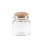 โหลแก้วพร้อมฝาปิดสีน้ำตาลจิ๋วงานไม้สำหรับสะสมของจิ๋ว โหลจิ๋วสำหรับงานสะสมนำไปตกแต่งอาหารจิ๋ว