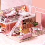 โมเดลจำลองบ้านจิ๋วแสนหวานธีมชมพูชุด Meeting your sweetเหมาะสำหรับนักDIYและผู้ที่มองหางานอดิเรกโดยเฉพาะ