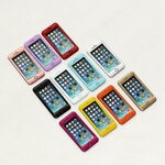 โทรศัพท์มือถือไอโฟนจิ๋วหลากสีอุปกรณ์ประกอบฉากการถ่ายภาพขนาดเล็ก 1:12 อุปกรณ์ตุ๊กตาบ้านตุ๊กตาโทรศัพท์มือถือขนาดเล็กดิจิตอลผลิตภัณฑ์