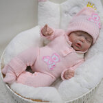 ตุ๊กตาทารกจำลองขนาด 22 นิ้วชุดน้องหมีสีชมพูหน้าลูกครึ่งน้องเอลิเซียงานรีบอร์นดอลล์คุณภาพมาตรฐาน