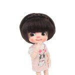 จุด BJD8 จุดผ้าไหมนุ่มตุ๊กตาวิกผมข้าวโพดดัดผมหยิกยาว 1/8 หญิงเหมาะสำหรับ Dark Maroon ผมปลอม