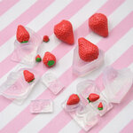 แม่พิมพ์จิ๋วมินิอาหารของเล่นเรซิ่นดินสตรอเบอร์รี่แม่พิมพ์ซิลิโคนเรซิ่นดินขนาดเล็กของเล่นอาหารมินิสตรอเบอร์รี่ซิลิโคนแม่พิมพ์