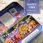 โมเดลกระท่อมจิ๋วงานกล่องเหล็กสีม่วงชุดแฮปปี้ไทม์Starlight amusement park เหมาะสำหรับนักประดิษฐ์และนักสะสมบ้านโมเดลโดยเฉพาะ