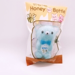 สกุชชี่แท้รูปขวดนมน้องหมีสีฟ้าหอมนุ่มฟูเมื่อบีบ squishy bunny cafe blue