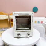 เตาอบจิ๋วสีขาว1:12 Dollhouse Kitchen Miniature Food Play Model European Style Kitchen Furniture Vertical Electric Oven Dollhouse