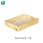 ถาดไม้อเนกประสงค์ ขนาด 30x40x8cm. รุ่น LM4 - ถาดไม้ ถาดเสริฟท์ ถาดใส่สปา ถาดเสริฟอาหารไม้ ถาดเสริฟกาแฟ คุณภาพเยี่ยม!