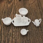 ชุดถ้วยน้ำชาจิ๋วและจานรวม 10 ชิ้น อุปกรณ์ DIY ทำมือของบ้านตุ๊กตาบูติกเกาหลีใหม่ งานสะสมของจิ๋วสำหรับเล่นกับตุ๊กตาDOLLHOUSE DIY