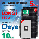 รับติดตั้งโซล่าเซลล์ Hybrid Off Grid Deye 5 kW แบตเตอรี่ 10 kWh