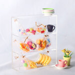 ตู้ใสจิ๋วประกอบฉากบ้านตุ๊กตาตุ๊กตาโปร่งใสขนมเค้กตู้นิทรรศการตู้หนังสือรุ่นอาหารขนาดเล็กเล่นฉาก OB11 อุปกรณ์เสริม