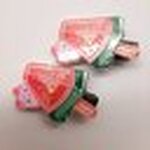 เครื่องประดับของจิ๋ว กิ๊ฟติดผมเครื่องประดับรูปแตงโมเขียวน่ารักเหมาะสำหรับประดับผมให้สวยงาม ของจิ๋วเหมาะสำหรับติดประดับเพื่อความสวยงาม