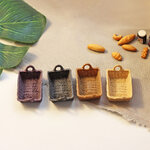 ตะกร้าจิ๋วงานจำลองชุดตะกร้าใส่ขนมปังจิ๋วเหมาะสำหรับนักสะสมของจิ๋วและนำไปตกแต่งงานดินปั้นจิ๋วชุดเบเกอรี่