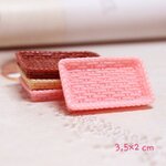 ถาดจิ๋วสีชมพูลายสานถาดจิ๋วลายหวายทำจากพลาสติกสำหรับจัดงานดินปั้นเบเกอรี่จิ๋ว,อาหารจิ๋ว ,ของจิ๋ว