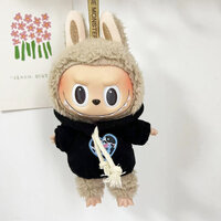 เสื้อกันหนาวมีฮู้ดมีเชือกรูดสีดำพร้อมจี้