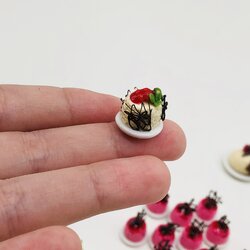 Mini cake on ceramic plate