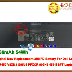 แบตเตอรี่แท้ Original - 3RNFD Battery For Dell Latitude E7420 E7440 E7450 34GKR PFXCR FLP22C01 Laptop Battery 7.4V 6986mAh 54Wh