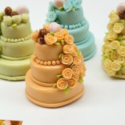 Miniature 3 layer orange Wedding Cake 40 mm.