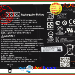 แบตเตอรี่แท้ HP Pavilion x2 10 Series, HP Pavilion x2 10-N007TU, DO02XL, HSTNN-LB6Y, TPN-I121, TPN-I122, 810749-421, 810985-005 Laptop Battery 8390mAh 33Wh