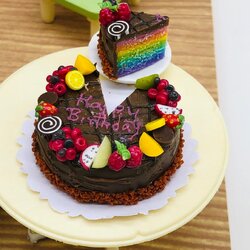 Rainbow Sliced Cake