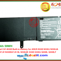 แบตเตอรี่แท้ Original Asus N550J N550JA N550JV N550JK G550 G550J G550JK Q550L Q550LF Laptop Battery C41-N550 3900mAh 59Wh