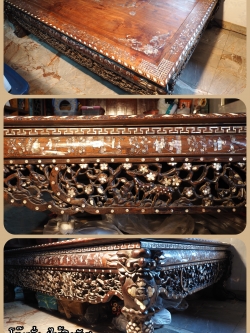 โต๊ะนั่งฝังมุก (ไม้ชิงชัน)