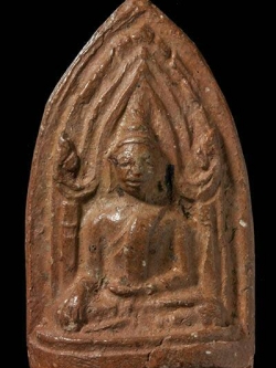 พระขุนแผนรุ่น2 พิมพ์ซุ้มเรือนแก้วหลังชื่อ หลวงพ่อเต๋ วัดสามง่าม ปี 2503 เนื้อดินเจ็ดป่าช้า+บัตร