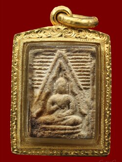 (2) พระผงของขวัญ รุ่น 3 พิมพ์ลึก วัดปากน้ำ ปี 2499 กทม. เลี่ยมทอง 90%