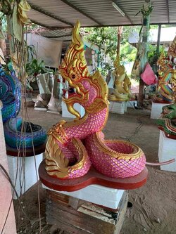 พญานาค สีชมพู รุ่นดูดทรัพย์เงินล้าน