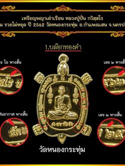 ( แยกบล๊อค ) เหรียญพญาเต่าเรือนหลวงปู่ปั่น วัดหนองกระทุ่ม รุ่น 2 (รวยไม่หยุด) ปี ๒๕๖๒